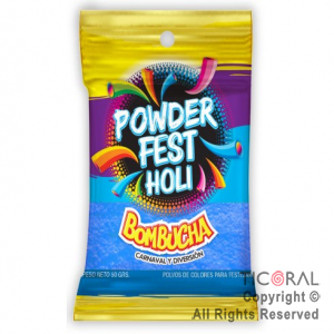 POLVO HOLI COLOR BOMBUCHA PARA LANZAR AZUL 10 X 50 GR.